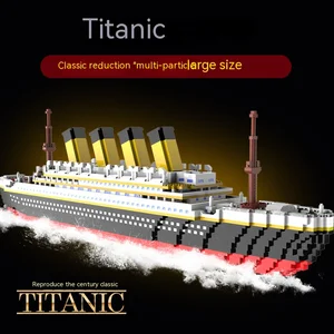 Titanic gemi, dev yapı taşları, lüks, buzdağı, cruise batığı set, bir mikro-şehir için dıy modeli tuğla bebek oyuncakları için çocuk yetişkin hediye Şehirdeki en iyi 10 satış, lego city, no. 9
