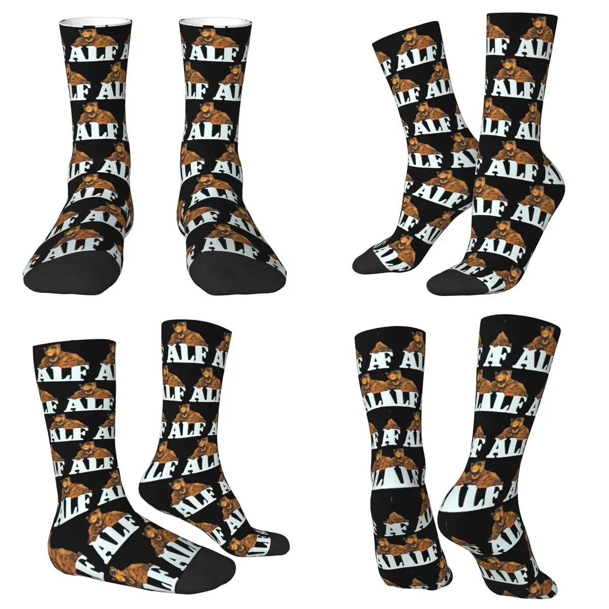 All Seasons Crew Stockings ALF The Animated Series Multicolor Socks Funny Long Socks for Men Women Valentine's Day Gifts