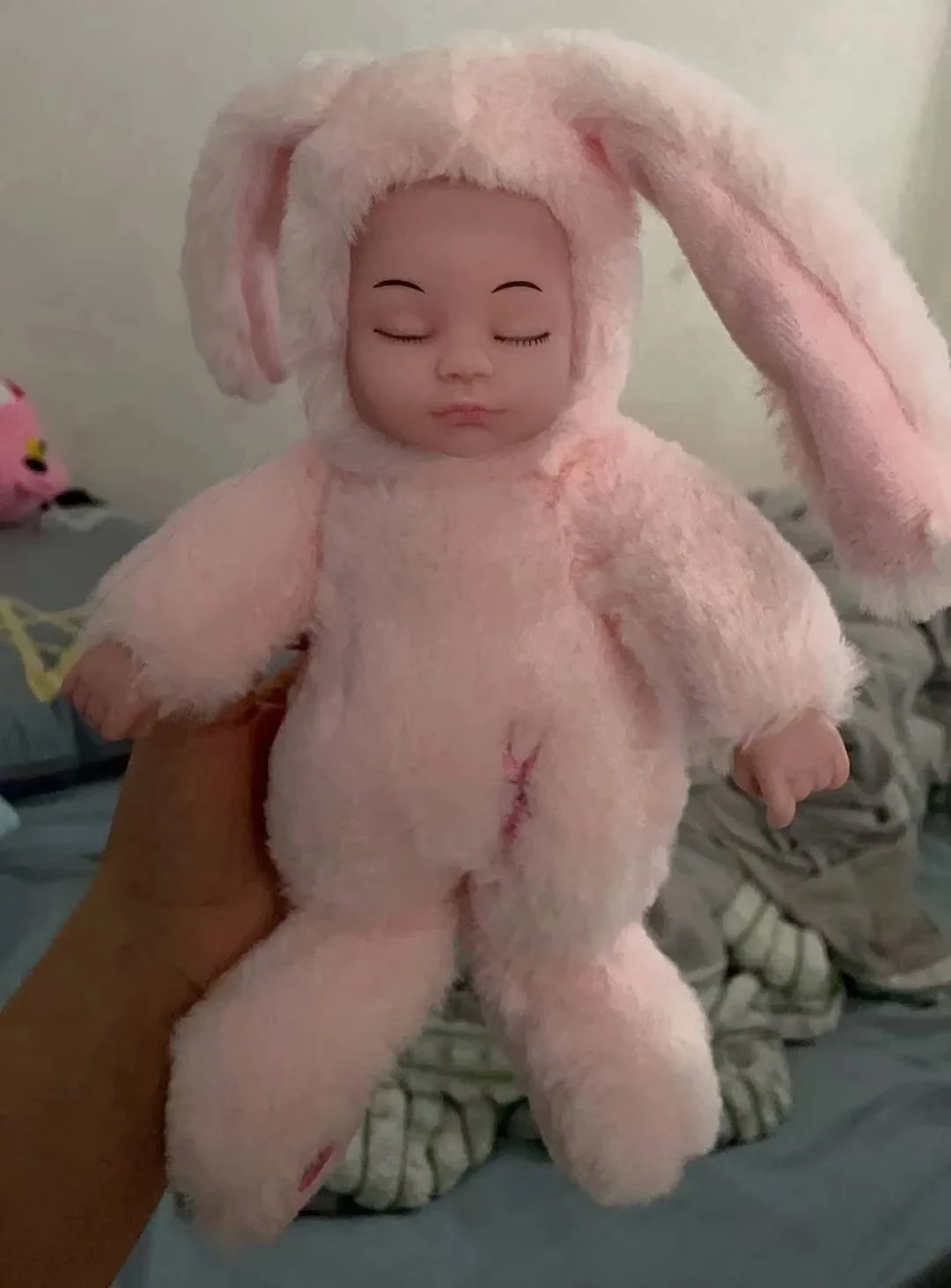 

45 см имитация куклы реборн для сна, модный кролик, куклы-кролики, плюшевые игрушки, диван, автомобиль, кровать, декор комнаты, орнамент, подарок