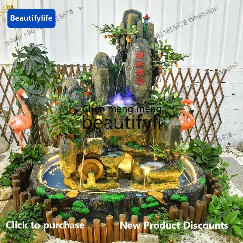 

183ff Large courtyard rockery garden feng shui fish pond living room office decoration ornament water feature