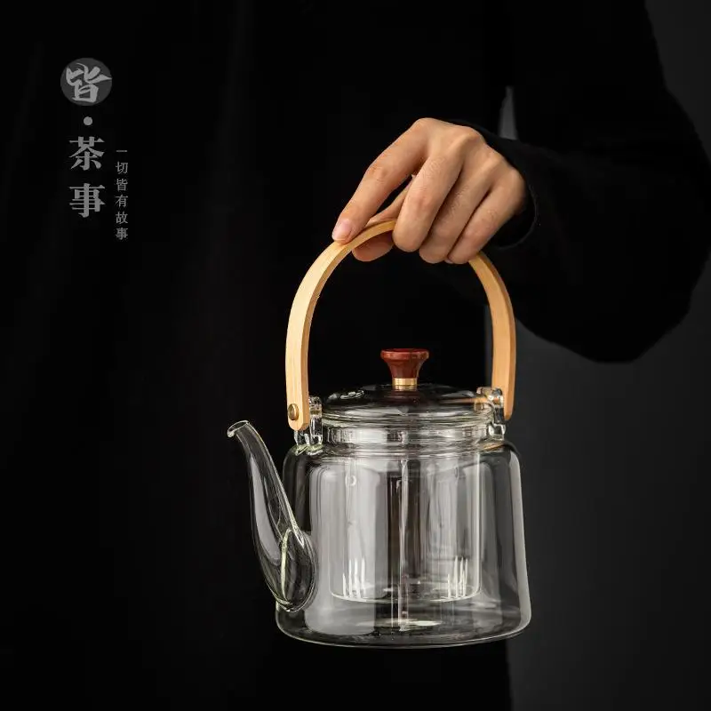 Japanese-Style Retro Electric Ceramic Stove Tea Cooker Borosilicate Heat-Resistant Glass Kettle Steam Teapot Household Tea Brewi