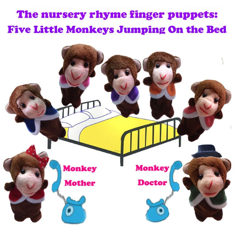 Vingerpoppetjes Set Baby Cartoon Dieren Pluche Poppen Familie Handpop Doek Theater Kinderen Educatief Speelgoed voor Kinderen TMZ