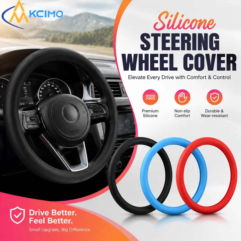 Universal Silicone Car Steering Wheel Cover Non-Slip Wear-Resistant Protector for Most Standard Car Steering Wheels