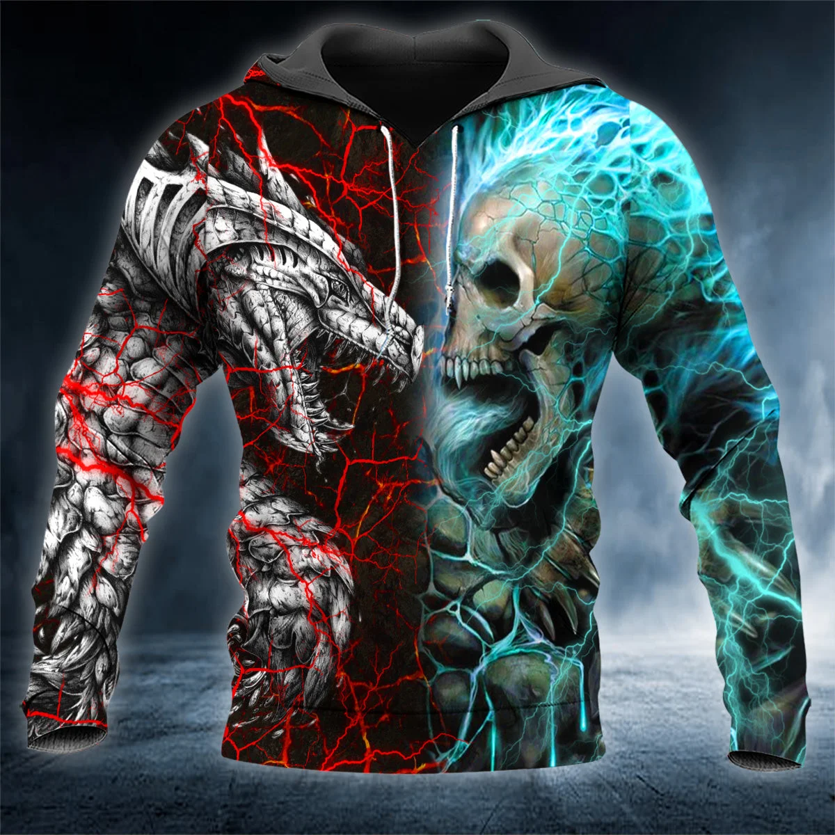 Hot-selling Hoodie Men Punk Skull 3D Print Skeletor Y2k  Casual Goth Streetwear Oversize Long Sleeve Pullover Autumn Winter Tops