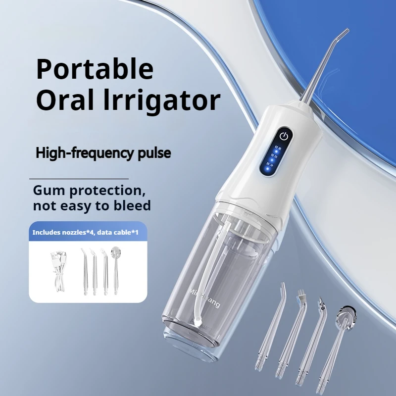 

Dental Oral Irrigator Water Flosser Thread Teeth Pick Mouth Washing Machine 4 Nozzels 3 Modes Teeth Clean USB Rechargeable