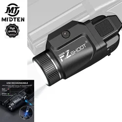 MIDTEN 500 Lumens Pistol Light Rechargeable, Compact Pistol Flashlight with Strobe Mode for Picatinny and GL Rails, Mini Gun Lig