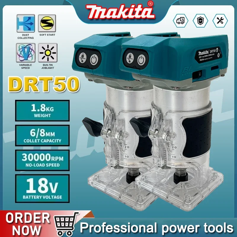 

Makita DRT50 Original Cordless Trimmer Rechargeable Trimming Machine Brushless Slotting Tool Milling Woodwork Engraving Machine