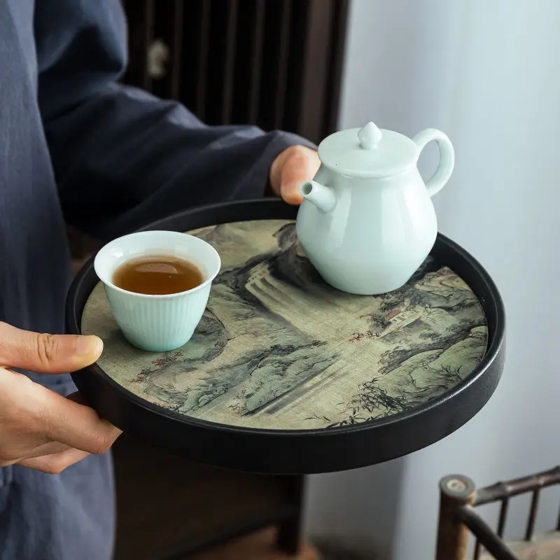 Imagem -04 - Estilo Chinês Quick Drying Tea Tray Tea Mat Bule Cup Cerimônia Coaster Tradicional Kung fu Coaster Conjunto Acessórios