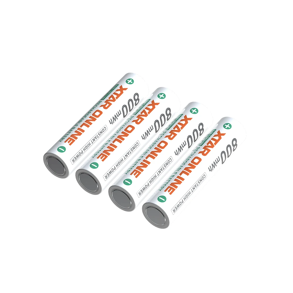XTAR 1.5V AAA 800mWh Rechargeable Lithium Battery 530mAh 1.5A Discharge 1000+ Cycles Constant Voltage for Remotes & Scales