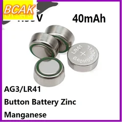 BCAK AG3 Button Battery LR41 Zinc Manganese 1.55V 40mAh Battery Cell for Watch Car Key Remote Calculator Toy Clock