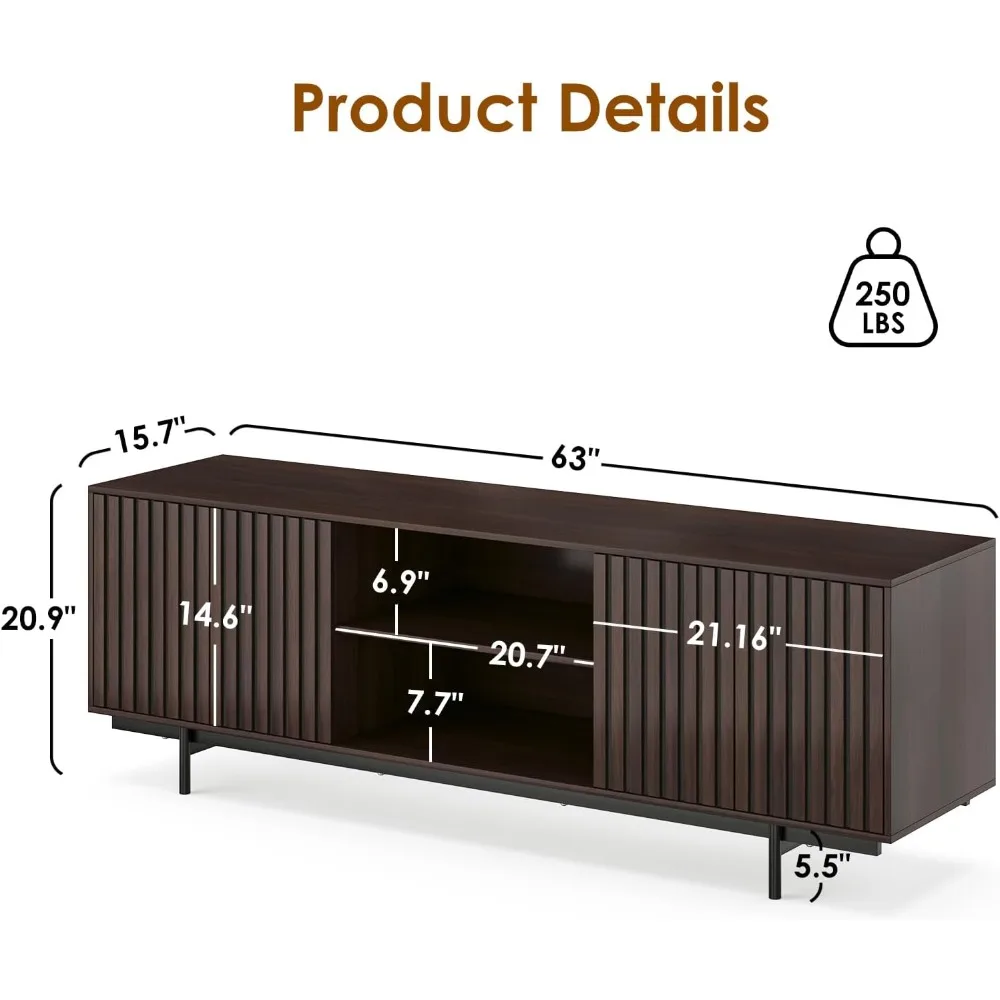 Mid Century Modern TV Stand for TVs Up to 75