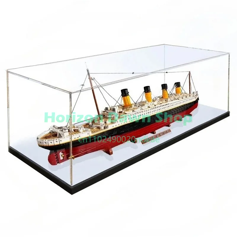 Applicable to  10294 Titanic model figure acrylic display box building block transparent dust cover