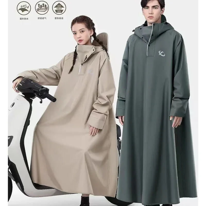 

Thickened Oxford Men's And Women's Raincoat Waterproof Bicycle Raincoat Long Reusable Hooded Raincoat Bicycle MotorcycleRaincoat