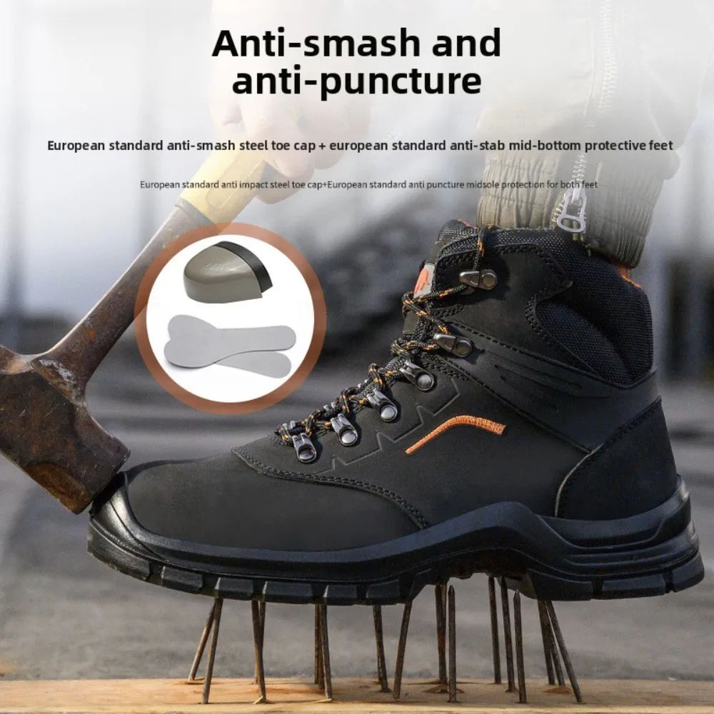 Men Anti Static Industrial Safety Shoes Anti Smash Puncture Proof Wear Resistant Slip Resistant Work Boots Protective