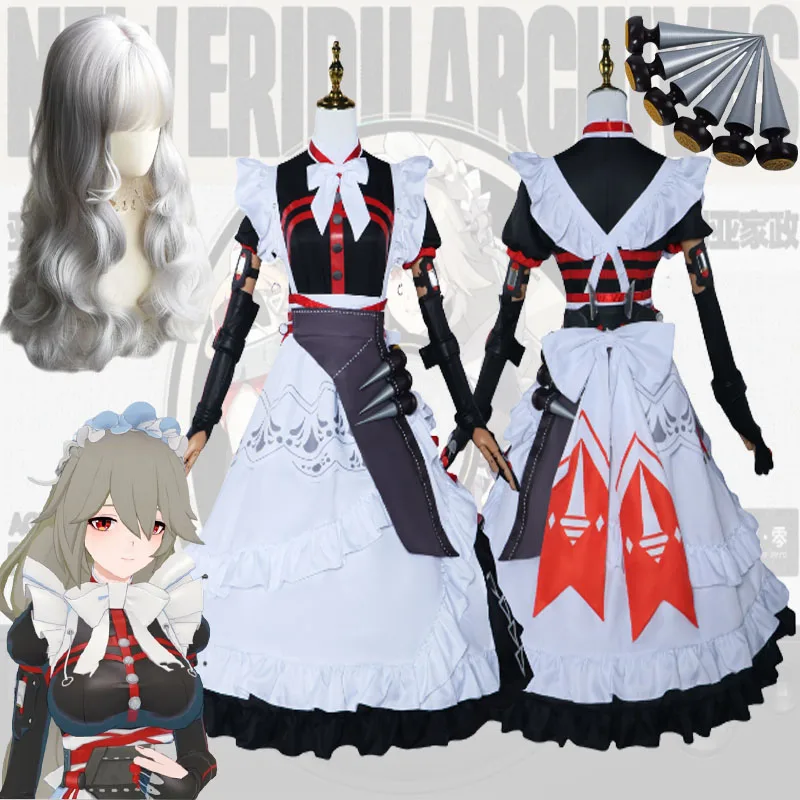 

Zenless Zone Zero Alexandrina Sebastiane Cosplay Costume Uniform Wig Anime Headband Maid Dress Uniform For Women Girls Halloween