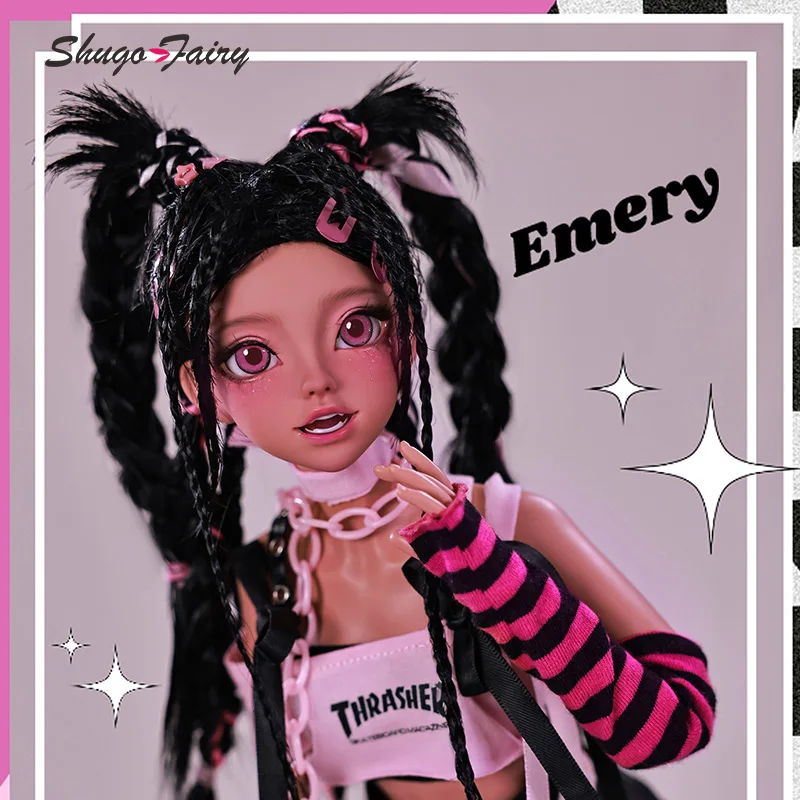 

ShugaFairy Emery Bjd Doll 1/4 Lolita Pink Rock Rivet Style Y2K Dreadlocks Ball Jointed Dolls for Girls Fullset Option