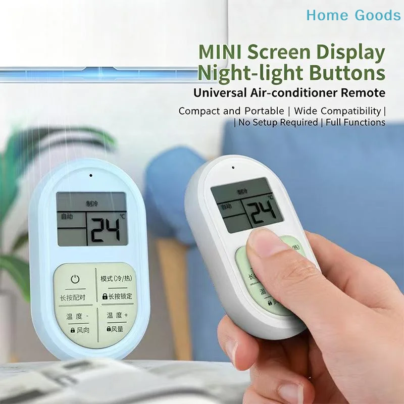 preferredUniversal Mini AC Remote Control Portable Glow in Dark Buttons LCD Display Fits Most Air Conditioner Brandsproduct