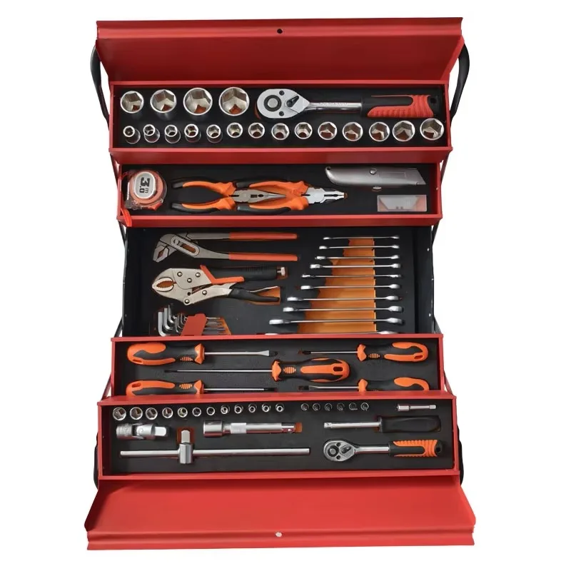 

85pcs Portable Folding Toolbox Set Household Car Repair Tool Set Includes Ratchet Wrench Pliers