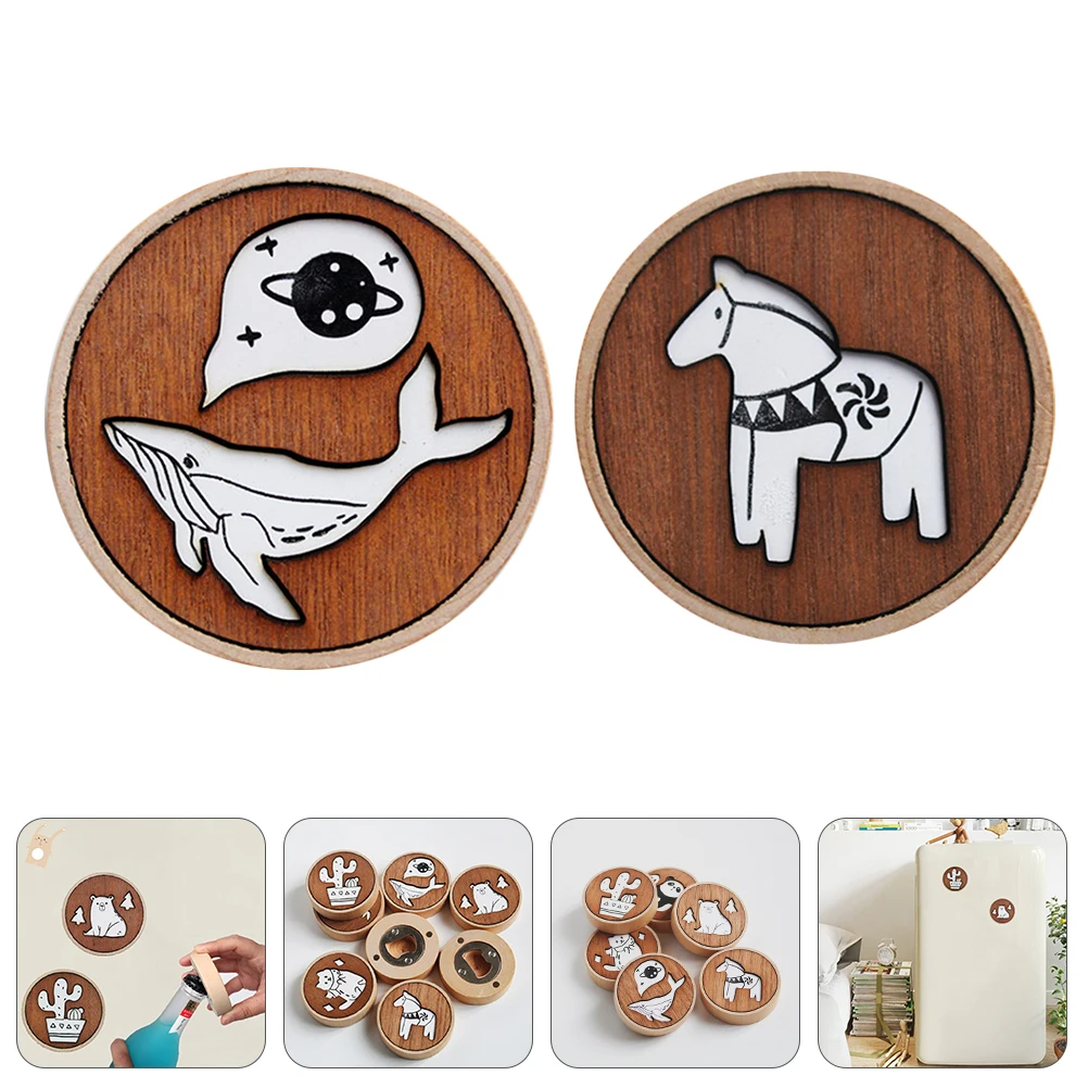 

2PCS Beer Opener Fridge Magnet Material Bottle Opener Practical Household Tool Compact Size Refrigerator Use