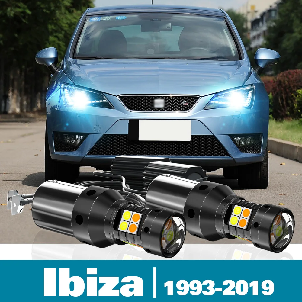 

2pcs LED Dual Mode Turn Signal+Daytime Running Light DRL For Seat Ibiza MK2 6K MK3 6L MK4 6J 6P MK5 KJ Accessories 1993-2019