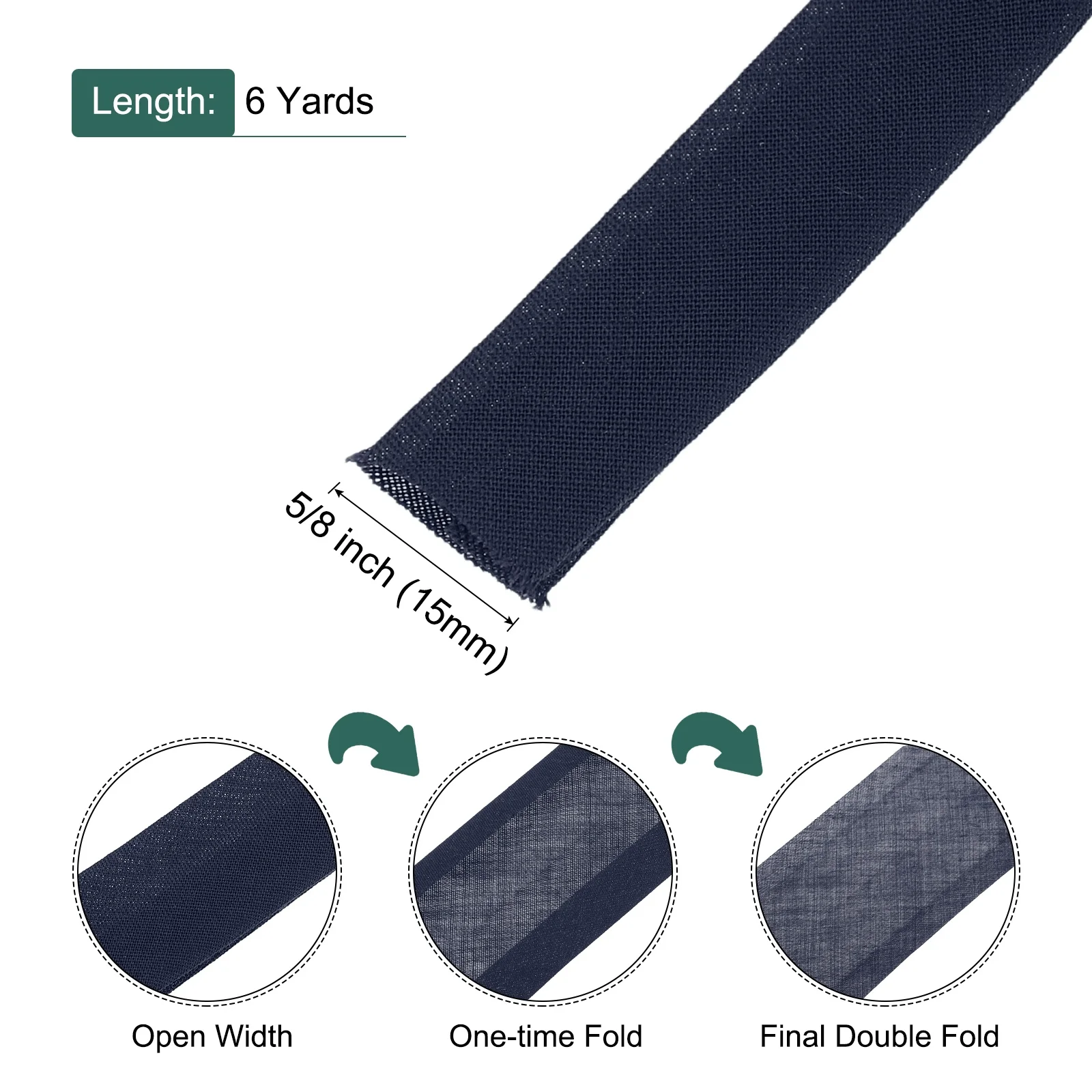 6/10Yds Double Fold Bias Tape Polyester Continuous Bulk Bias Tape Sewing Seaming Quilting Hemming Binding Crafts 15/20mm Width