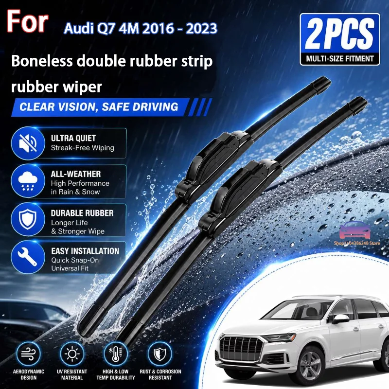 

Front Wiper Blades For Audi Q7 4M 2016 - 2023 Windshield Windscreen Clean Window Car Rain Brushes 26"+20" Modification Parts