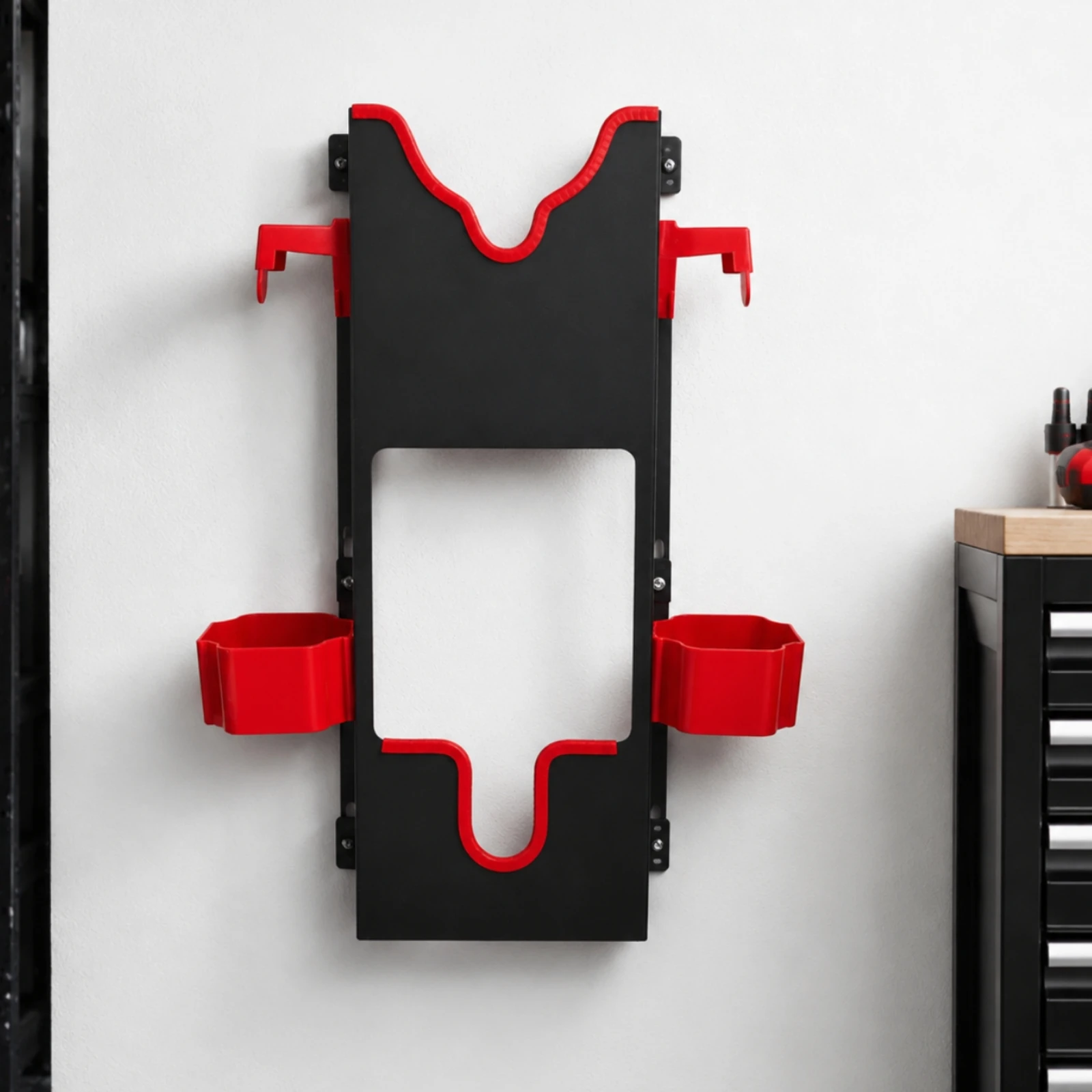 Wall-Mounted Tool Organizer Sturdy Automotive Polishing Machine Storage Rack Polishing Machine Rack with Side Hooks Heavy-Duty