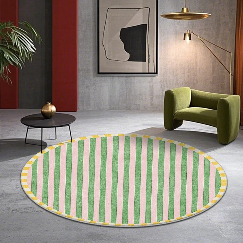 Pastel Leopard Print Round Area Rug Multicolor Split Tone Animal Spot Circular Carpet Soft Indoor Floor Room Bedroom