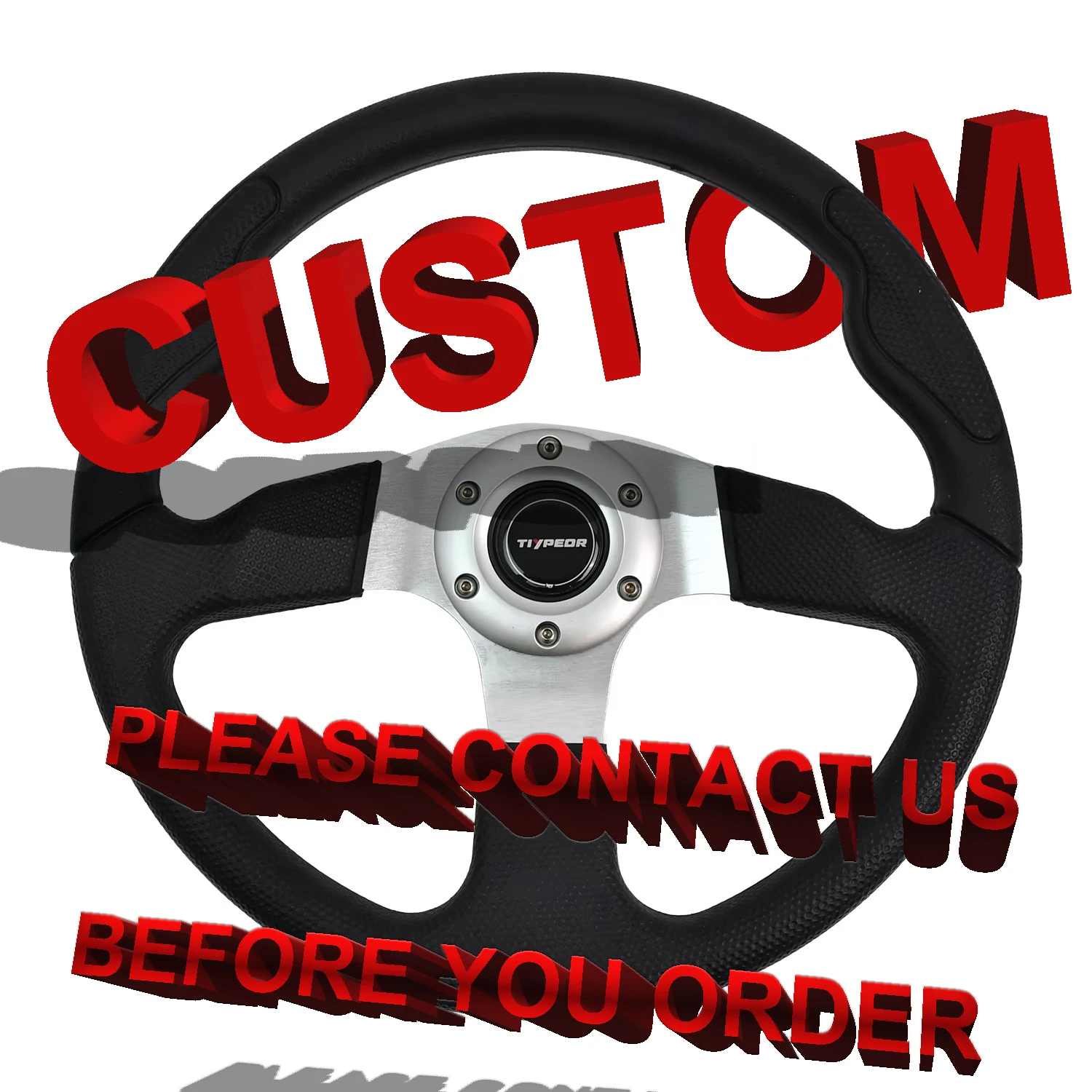 

CUSTOM Universal PU/PVC Material Steering Wheel ON SALE 350mm 14inch For Racing Style
