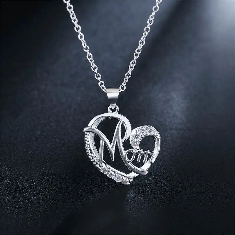 18-24 Inches Fine 925 Sterling Silver Heart Zircon Women Necklace For Fashion Gift Party Wedding Charm Jewelry