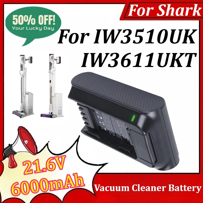 SWZY 21.6V 6000mAh Replacement Vacuum Cleaner Battery for Shark IW3510UK IW3611UKT Vacuum Cleaner