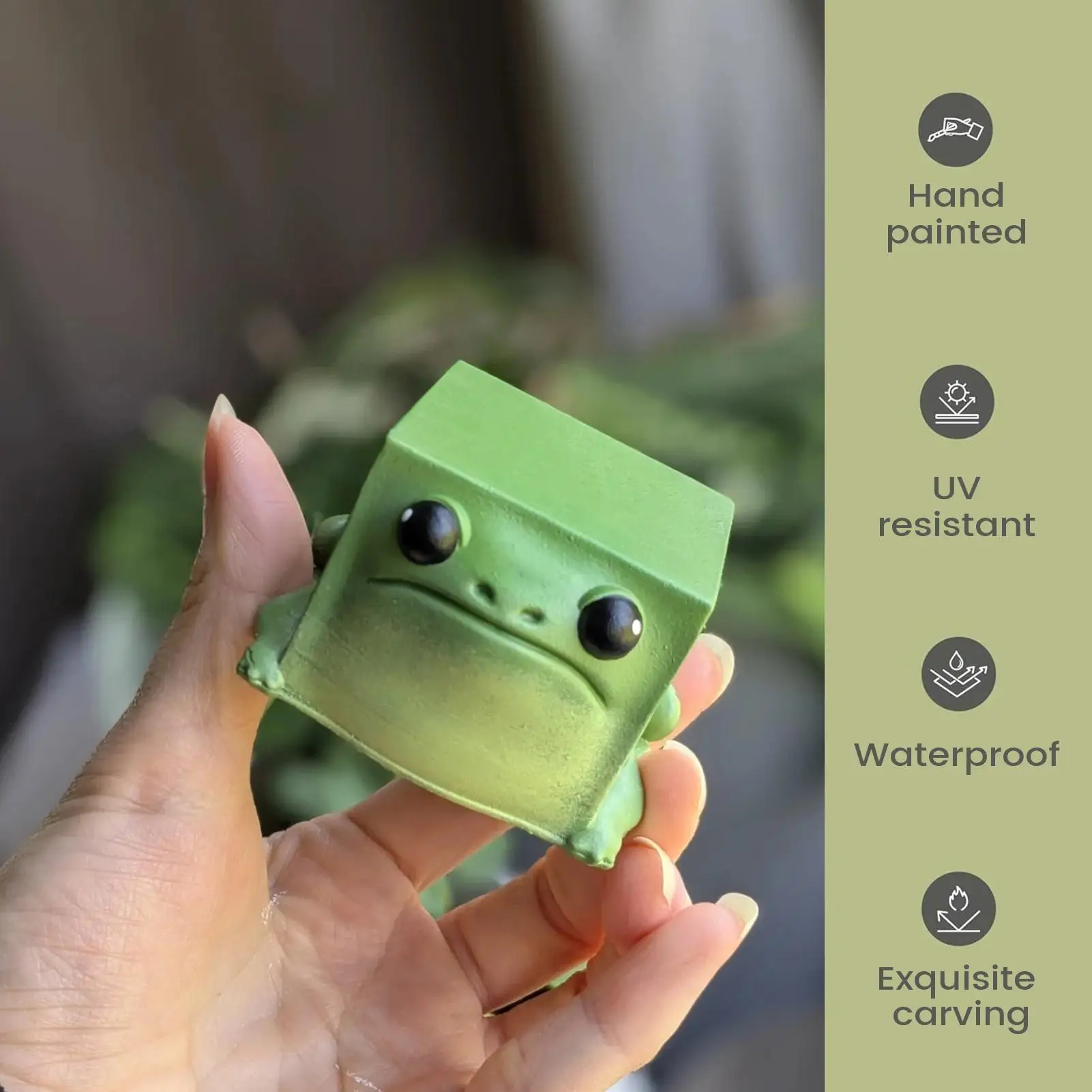 Frog Statue Green Resin Mini Desktop Ornament Frog Statues For Garden For Shelf Indoor Outdoor Yard Patio Lawn Desk Bookshelf