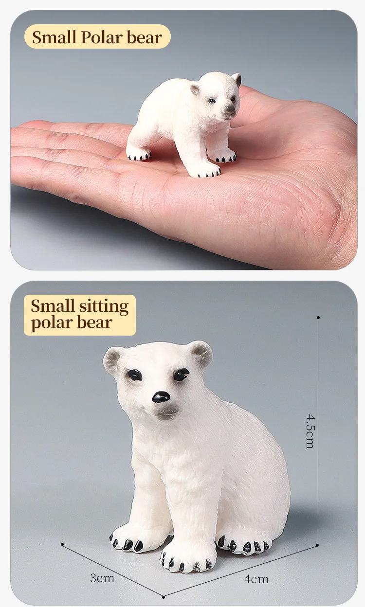 Eisbär-Actionfiguren-Spielzeug – simuliertes Ozean-Meer-Tier, solides Modell-Figuren-Set für Dekoration und Sammlung, ideales Geschenk – Detail 5