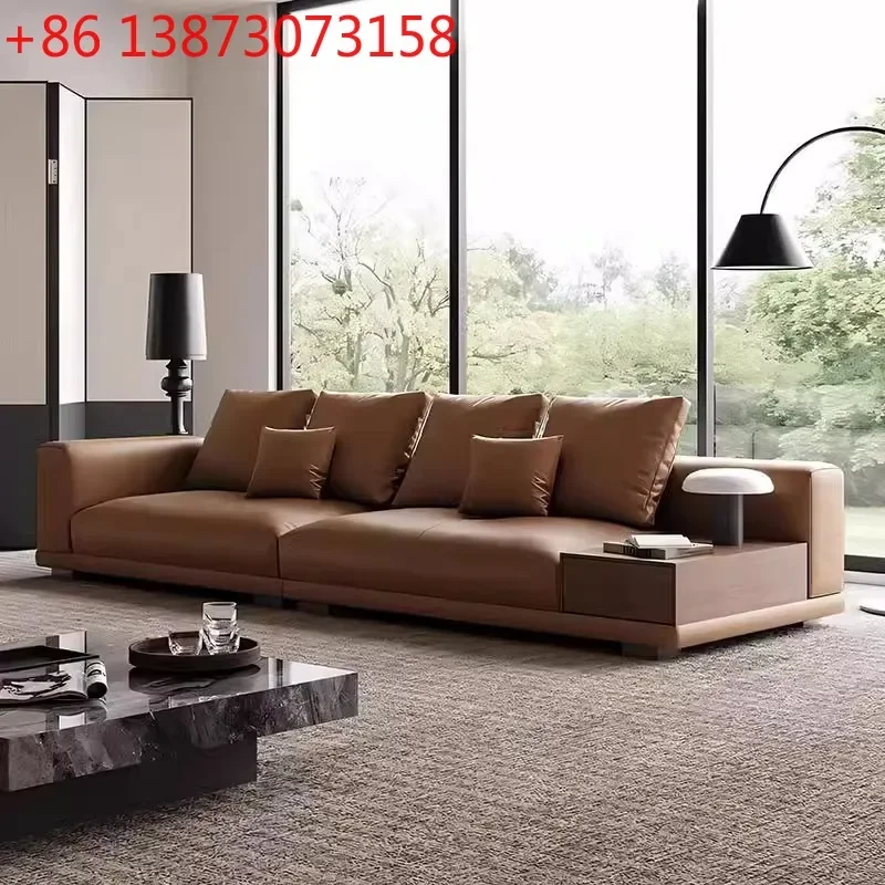 Italian minimalist solid wood living room  dirt-resistant European Connelly box sofa