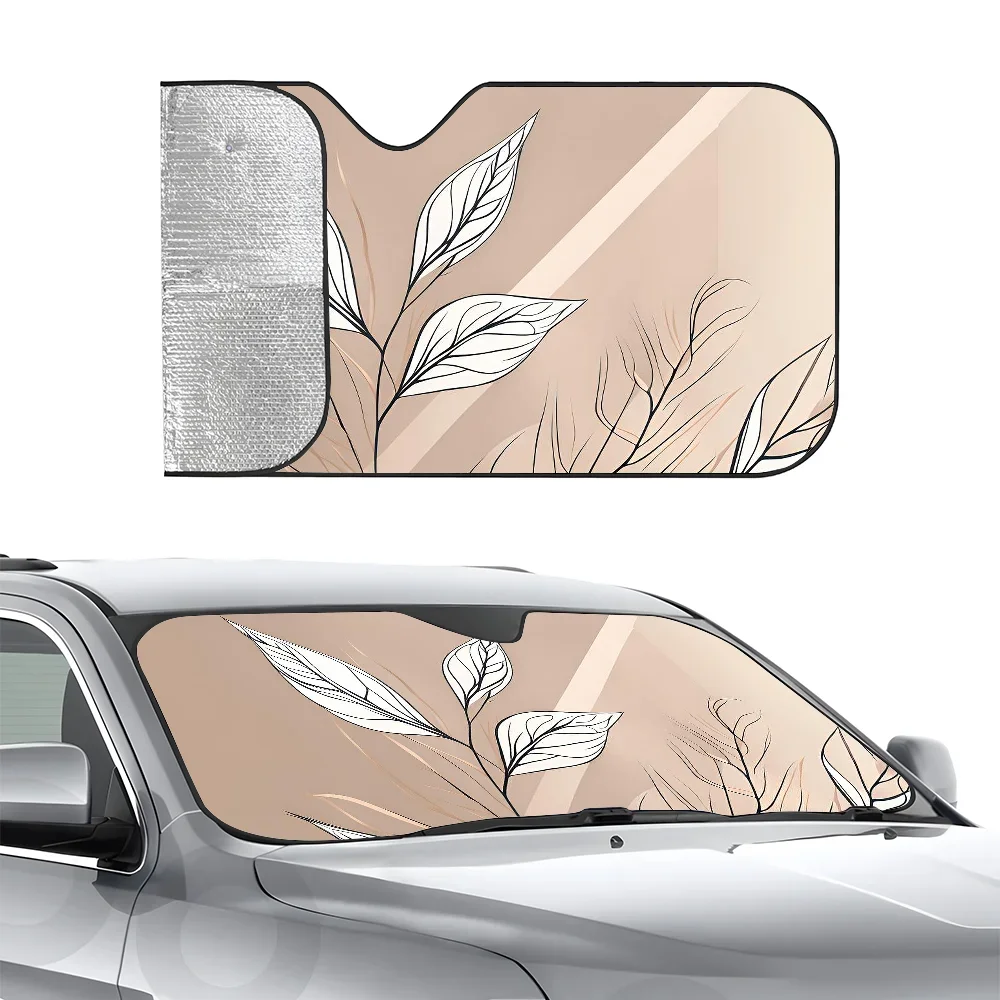 

Minimalist Abstract Art Car SunSha Heat-insulating Aluminum Film Windshield Sunshas UV Rays Blocks Car Sun Visor Protector