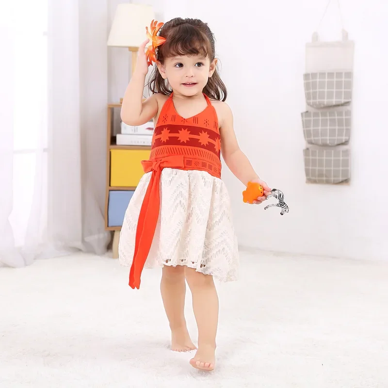 AA الاطفال زي طفل مغامرة الزي الفتيات الصيف Vaiana يتوهم حتى الملابس فستان عيد ميلاد هدايا لفتاة 2025 جديد