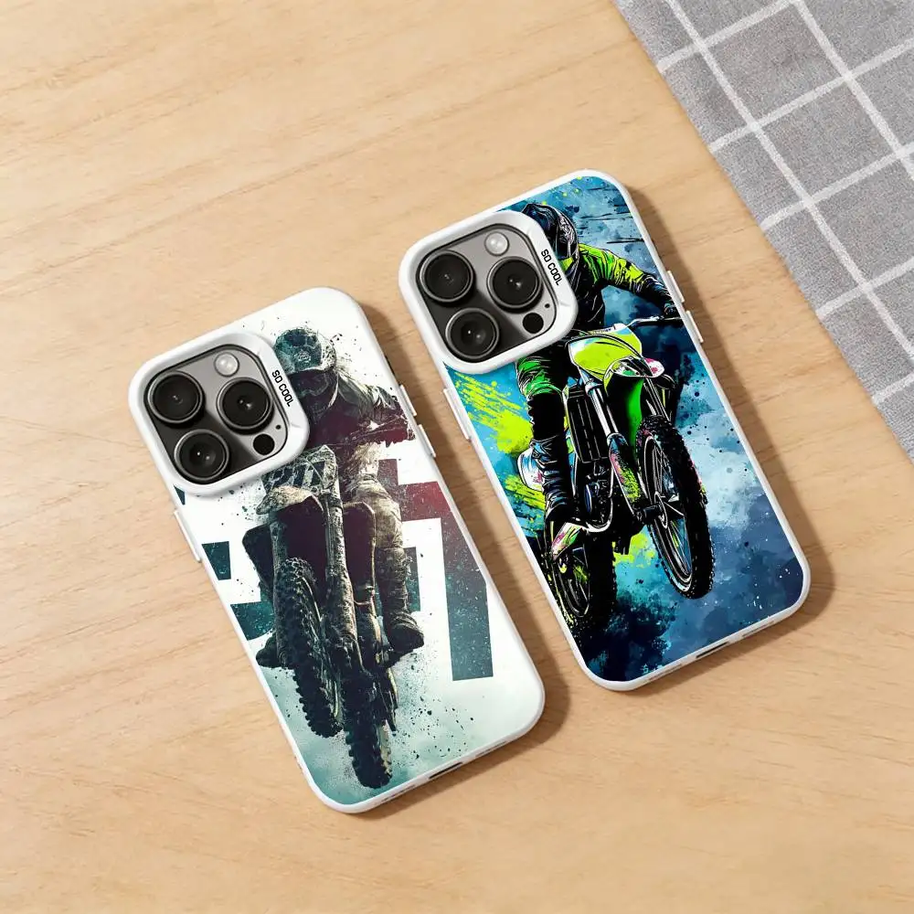

Motorbike Cool Kid Phone Case for iPhone 17 16 15 14 13 12 11 Pro Max XR XS 8 7 Plus 16E Soft Silicone Cover