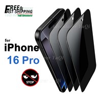 Anti Spy Screen Protector For iPhone 16 Pro 6.3 inch, Tempered Glass Privacy Peep Scratch 9H Case Friendly High Aluminum