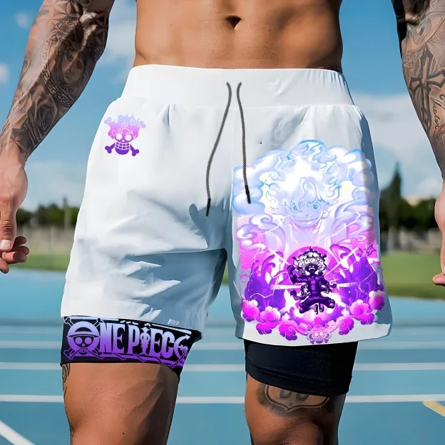 ONE PIECE Animation Derivatives Men's 2026 Summer Shorts Streetwear Loose Fit Breathable Athletic Shorts Casual Sportswear