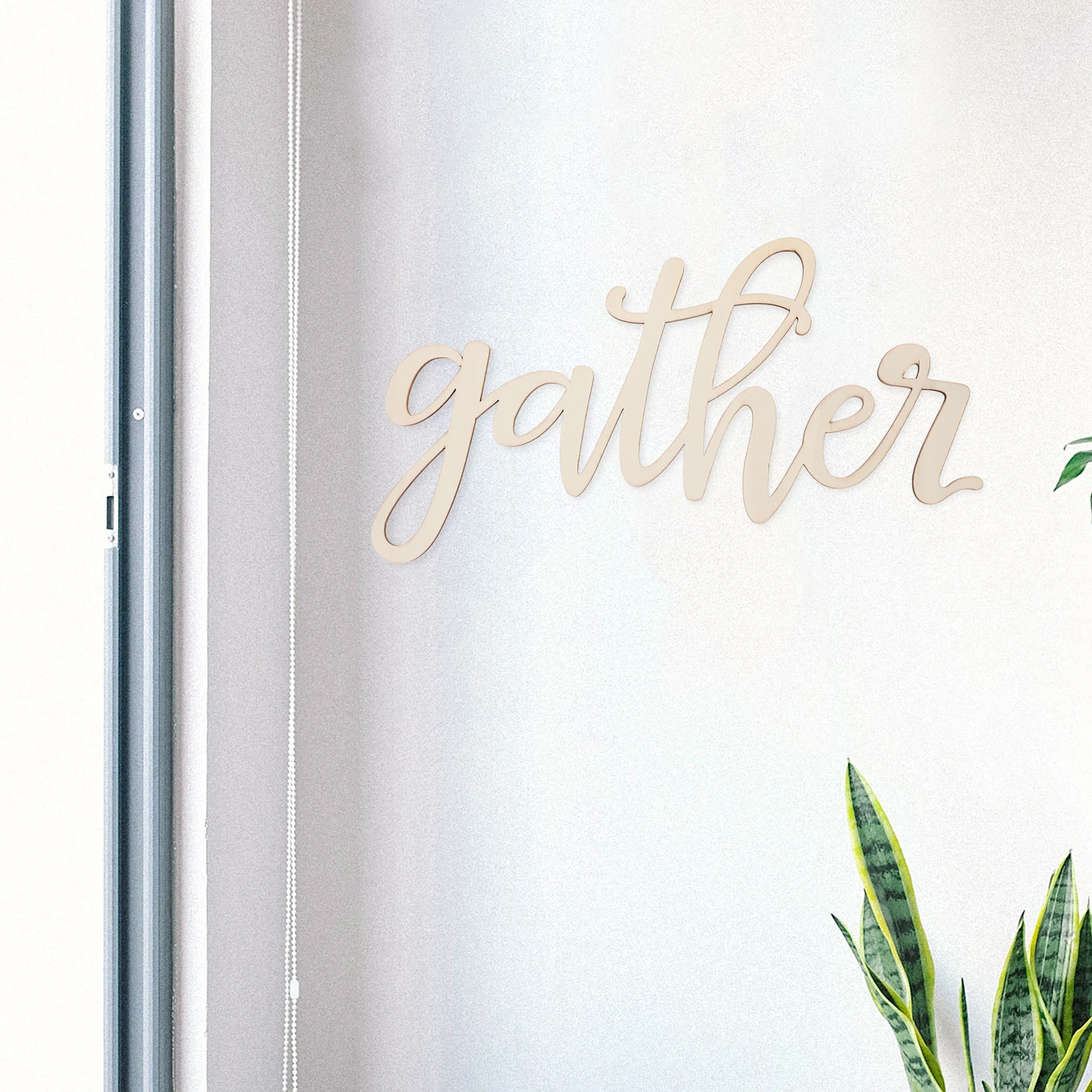 

1pc Wooden Gather Sign Letter Wall Decorations Hanging Home Ornament Rustic Farmhouse Door Pendant Decorative Wood Sign