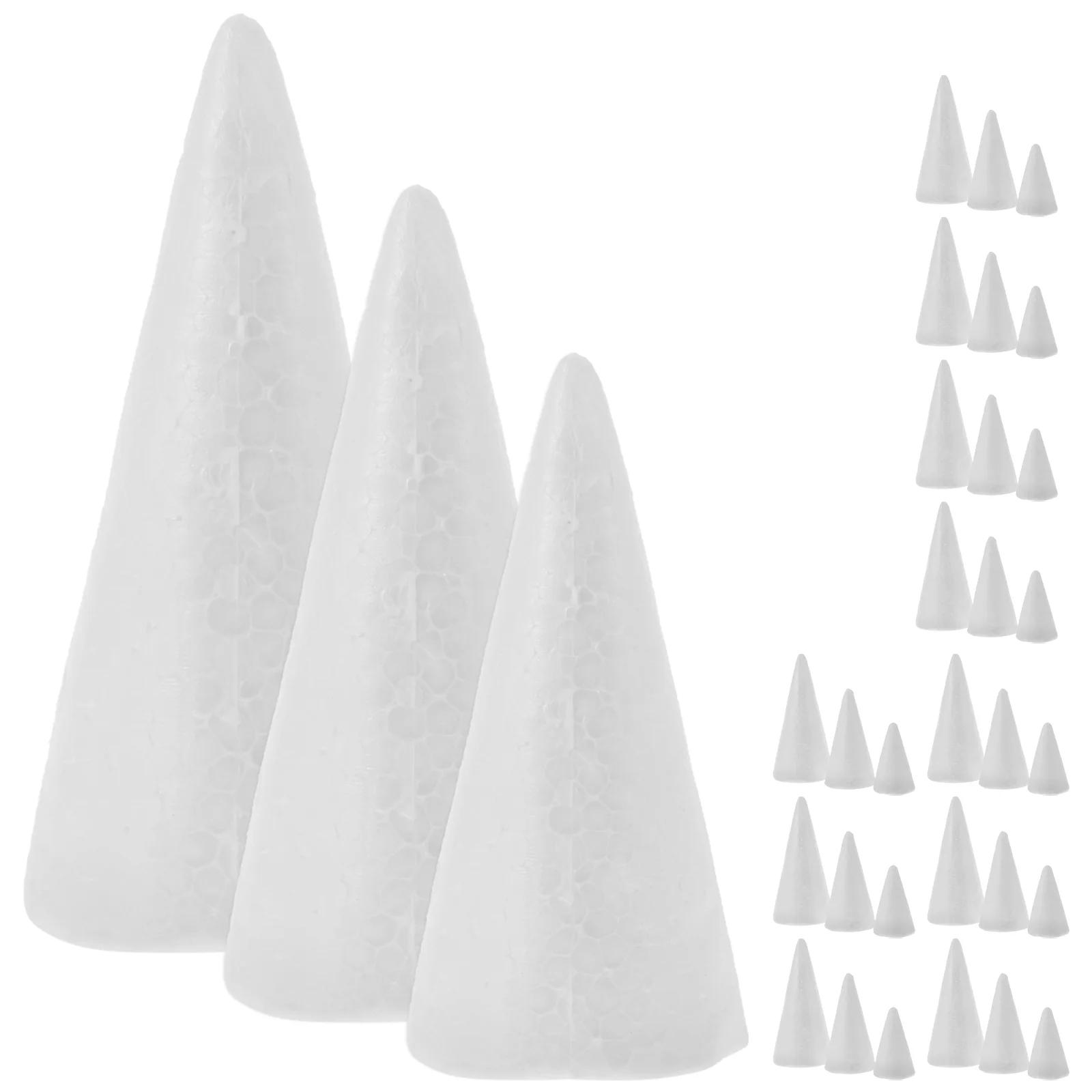 30 Pcs Foam Cone DIY Ornament White Christmas Ornaments Ball Things to Paint Shape Xmas Tree Cones Child Kids Toys