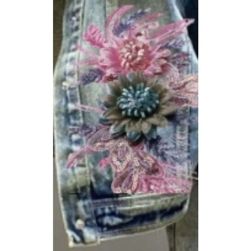 La nueva chaqueta vaquera corta Retro estilo Hong Kong de primavera es holgada y adelgazante, chaqueta con cuello levantado, moderna y individual