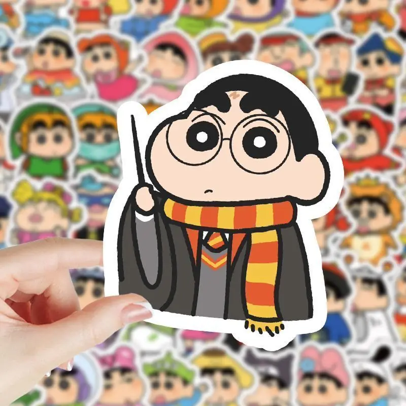 Crayon Shin-chan Cartoon Niedliche 100-teilige Aufkleber Kawaii Schüler DIY Emoticon Pack Dekorations-Aufkleber Karten Anime-Zubehör Großhandel – Detail 8