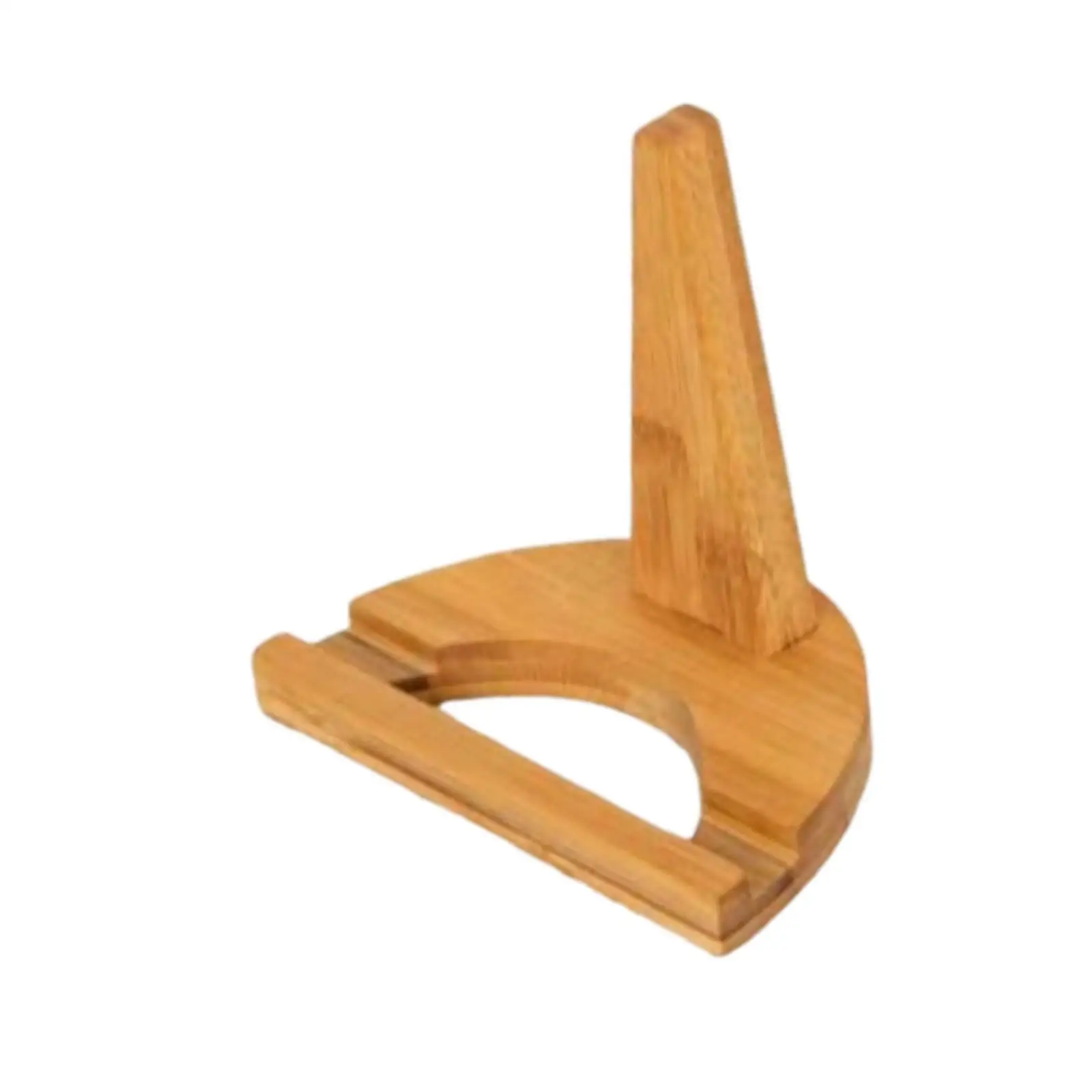 Wooden Plate Holder Display Stand with Sturdy Wood Pedestal Shelf Decoration for Kitchen Countertop and Dining Room Decor
