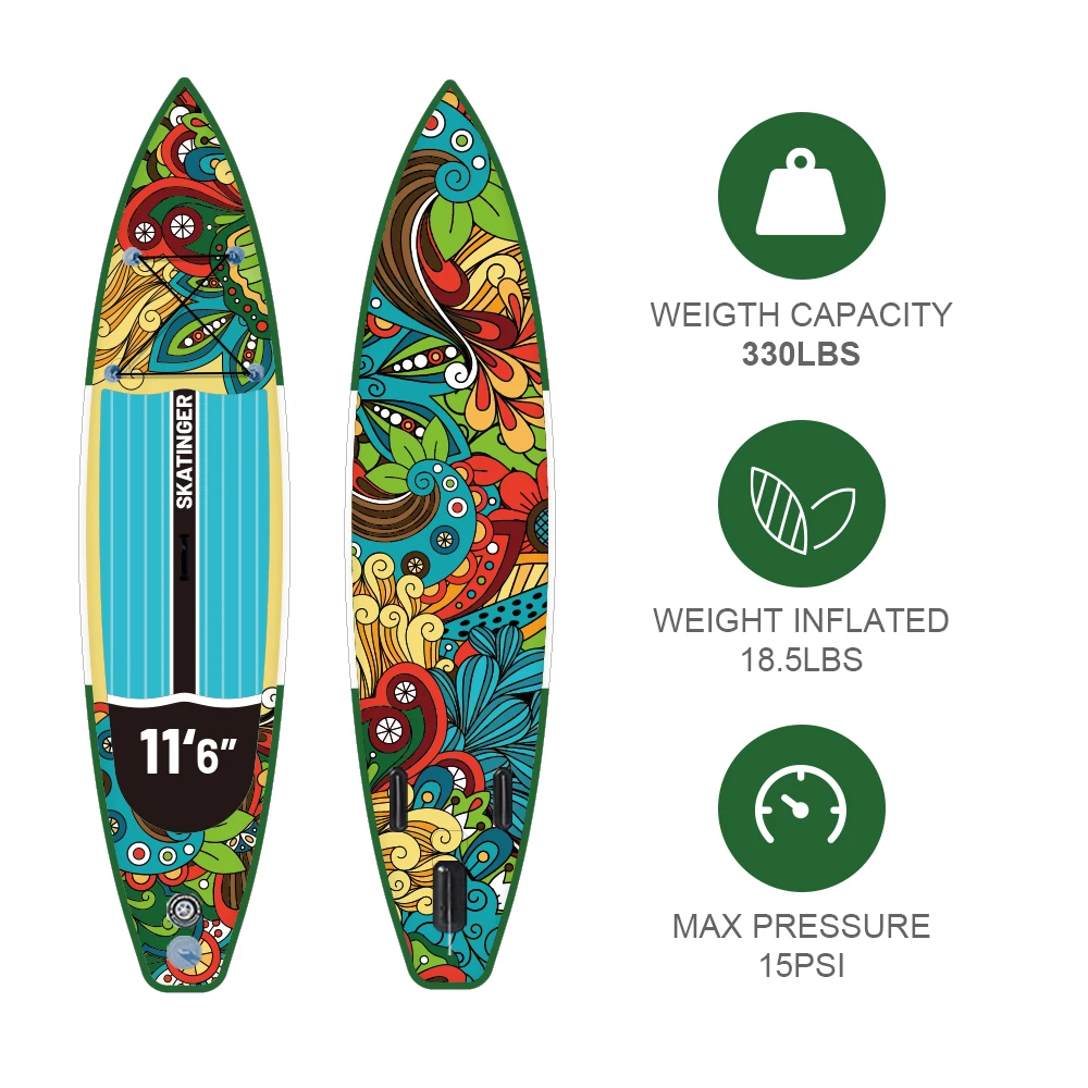 Skatinger Customize LOGO factory digital Inflatable sup paddles surfboard made in china