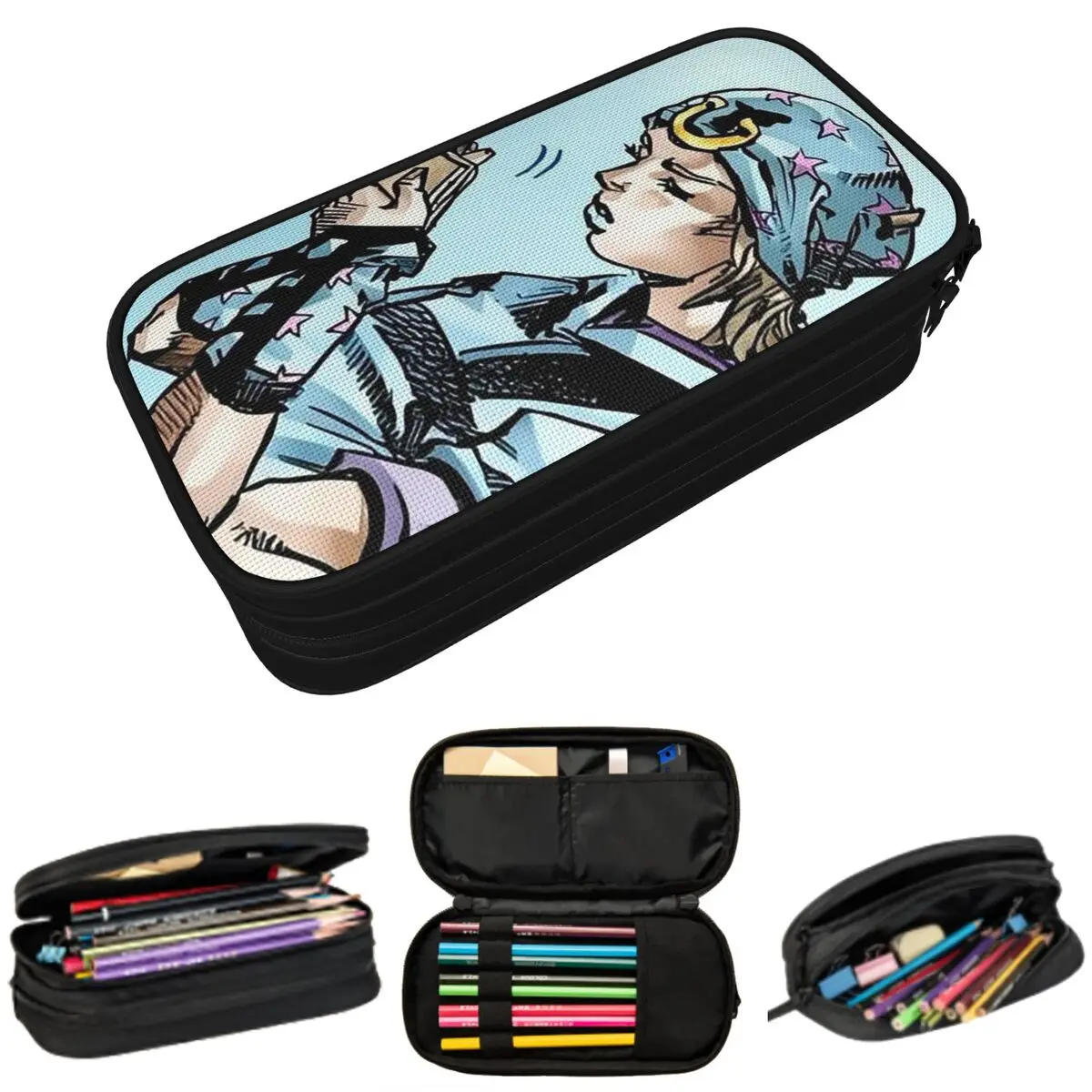

Anime Johnny Joestar JoJo's Bizarre Adventure Pencil Case for Kids School Pen Box Pencil Bag Stationery Supplies Pen Holder Bag