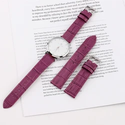 Bamboo Pattern Leather Strap 10mm 12mm 14mm 16mm 18mm 20mm Purple Watchband for Women Watch Strap Bracelet Watch Band