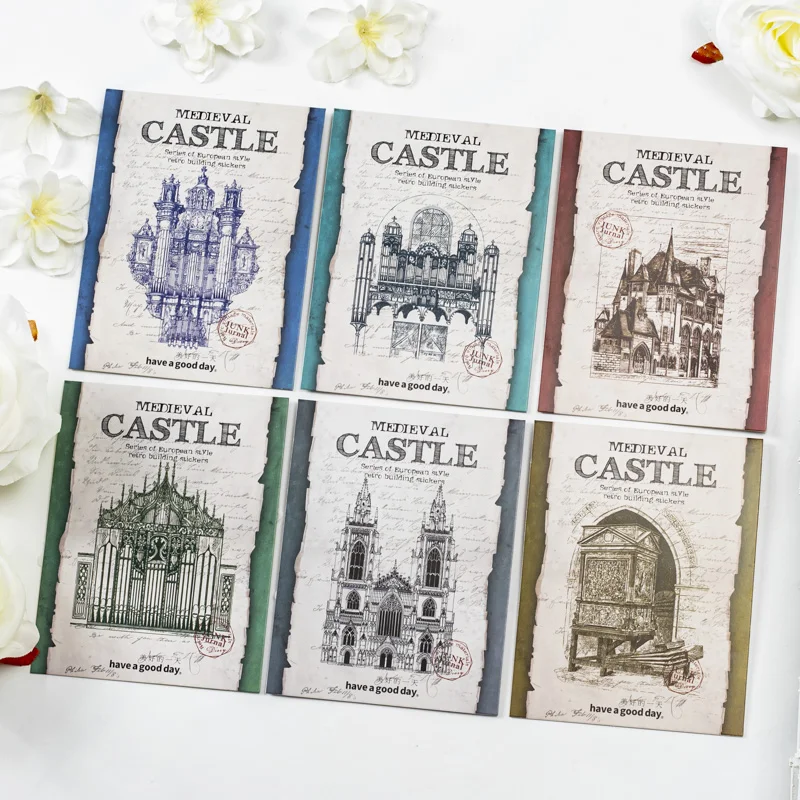 6packs/LOT medieval castle series retro creative decoration DIY memo pad