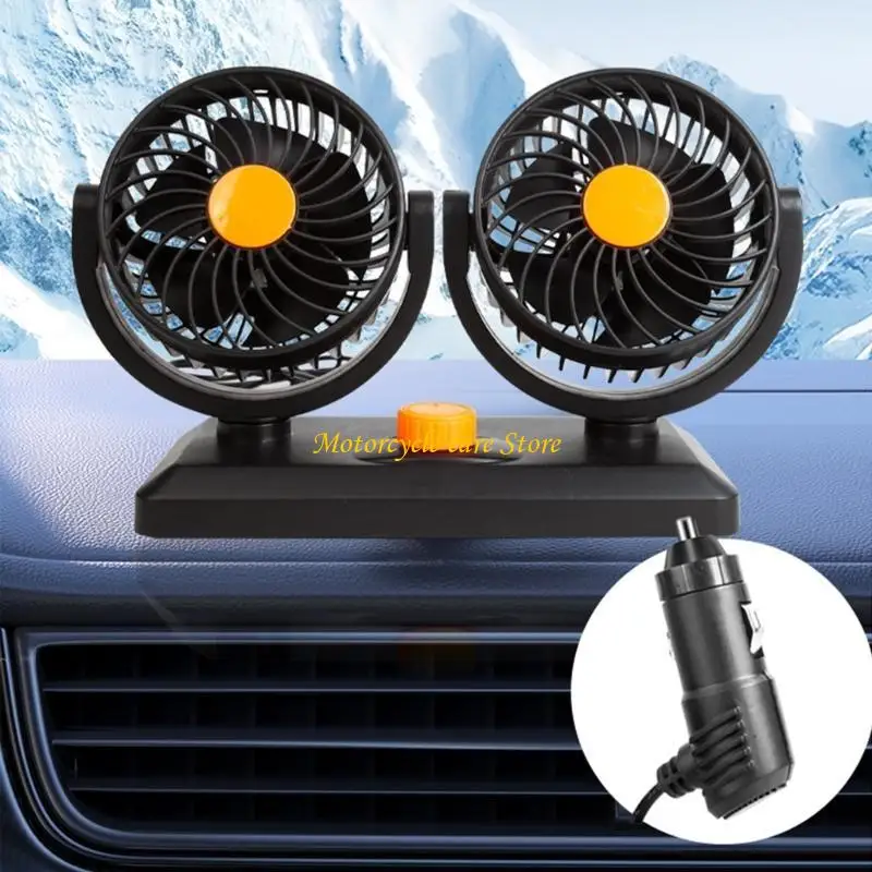 U75F Car Double Head Cooling Fan Ventilation Board Air Conditionerfor Front Dashboard