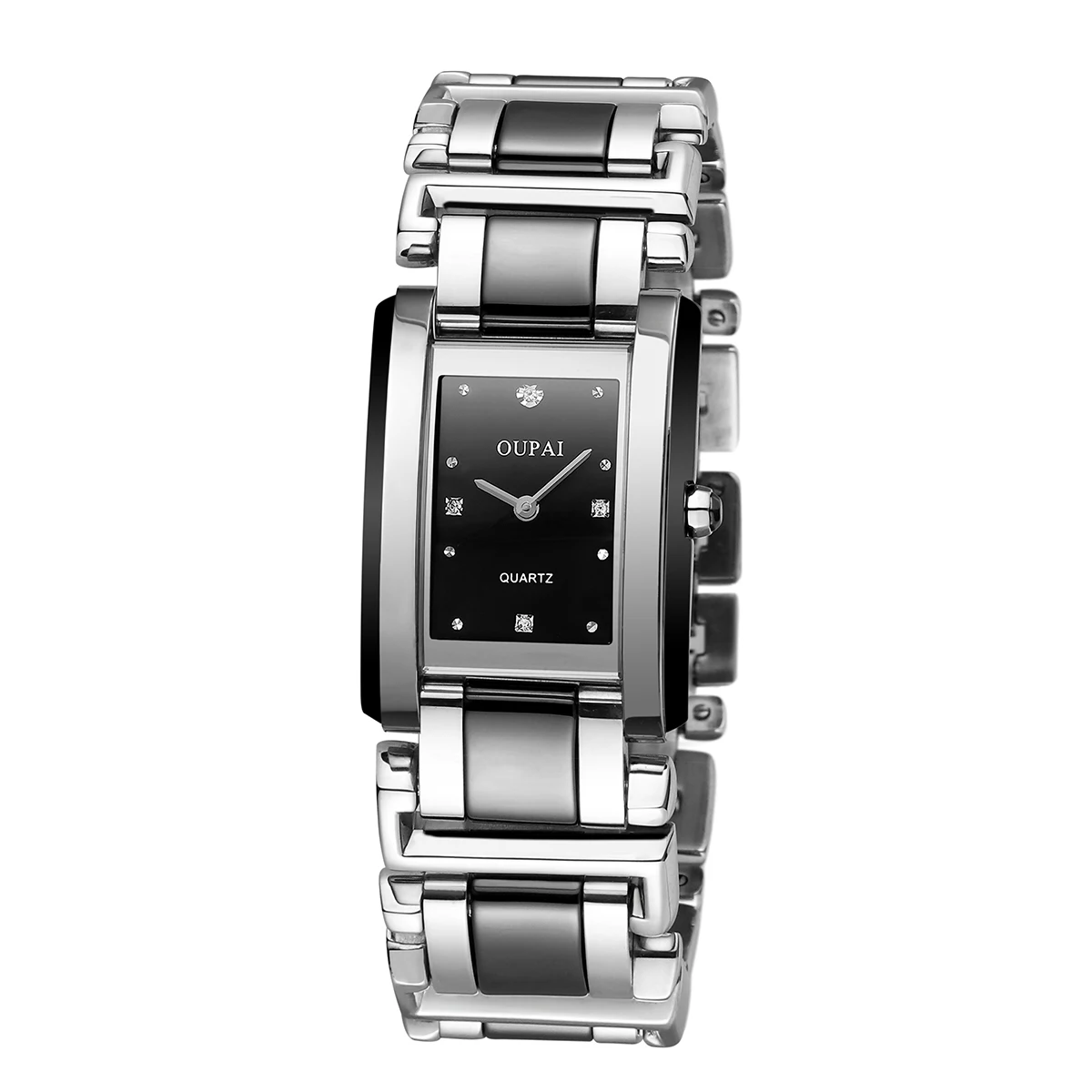 Прямоугольные часы Oupai, женский браслет, черные кварцевые модные и простые наручные часы, изысканное платье, водонепроницаемые